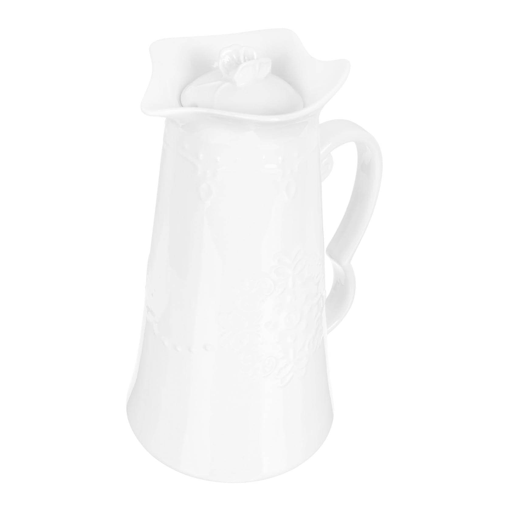Cabilock Pichet à Eau 1300ml en Céramique Design Élégant et Simple Blanc pour Boissons Froides et Bière pour Dîners et Fêtes