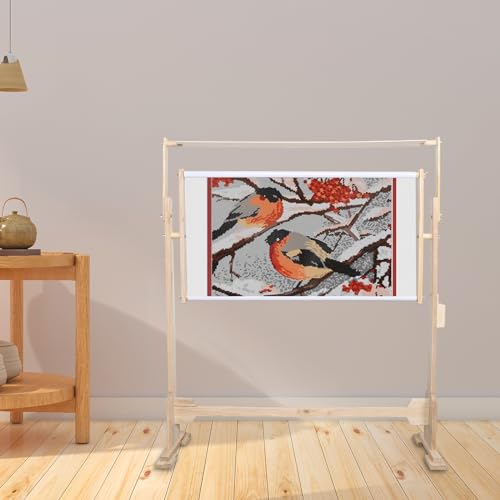 Adjustable Embroidery Stand, 360 &deg; Rotate Floor Standing Embroidery Stand, 29.53*15.75-inch Beech...