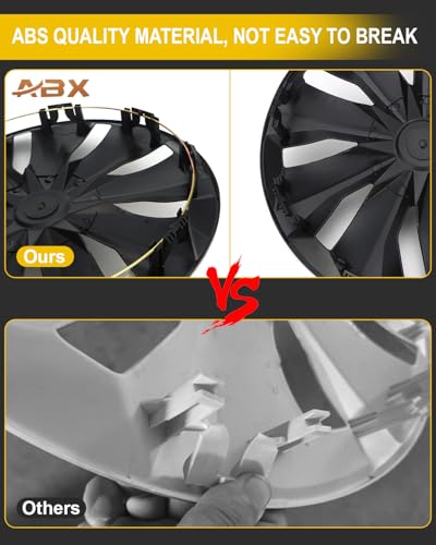 Image of ABX Hubcaps,16 inch hubcaps Set of 4, Wheel Rim Cover ABS Material, Snap On Car Truck SUV Replacement, for Toyota Camry Nissan Mazda etc, Black
