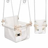 MAMOI&reg; Balancoire Interieur pour Bebe et Enfants, Siege balan&ccedil;oire en Bois et en Coton pour b&eacute;b&eacute;, Balansoire pour Enfant, Balancelle scandinave, Baby Swing