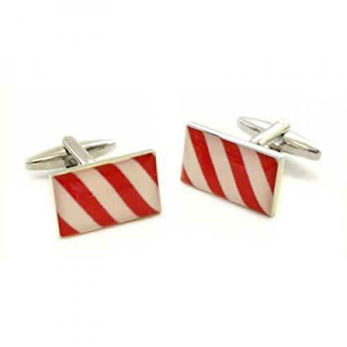 Mancuernillas para hombre diseño Barbers Pole miniatura 1