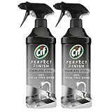 Cif Spray especializado de acero inoxidable científicamente diseñado para eliminar la suciedad persistente para un brillo 100% sin rayas en las superficies de acero inoxidable, paquete de 2 unidades
