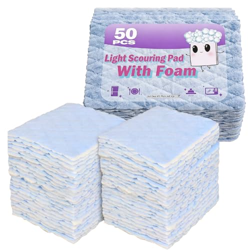 Image of 50 Pack Scouring Scrub Pad Singles with Foam | Multi-Surface | Non-Scratch