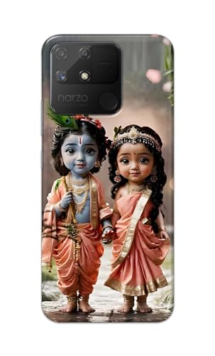 Image of Printed Hard Back Cover for Realme Narzo 50A Back Cover (Radha Krishna Love -J2) -190724(EA)