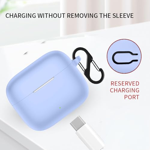Image of Anvique Silicone Protective Case Cover for Oppo Enco Buds 3 Pro, Earbuds Accessories (SkyBlue S)