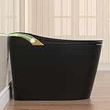 SouNor Black Smart Toilet with Bidet Built In, Heated Seat, Warm Water and Dry,ADA Comfort Height Foot Sensor and Night Light, Auto Flush, Auto Open & Close Lid