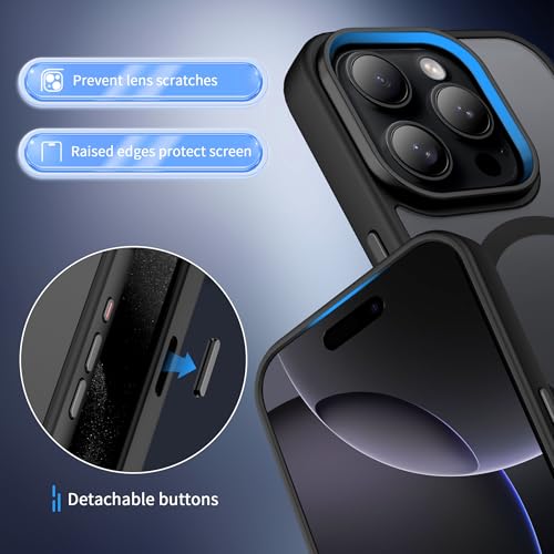 Image of CACOE Magnetic Case for iPhone 16 Pro 6.1 inch, Matte Black