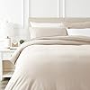 AmazonBasics Flanellen dekbedovertrekset – 200 x 200 cm / 50 x 80 cm x 2, beige