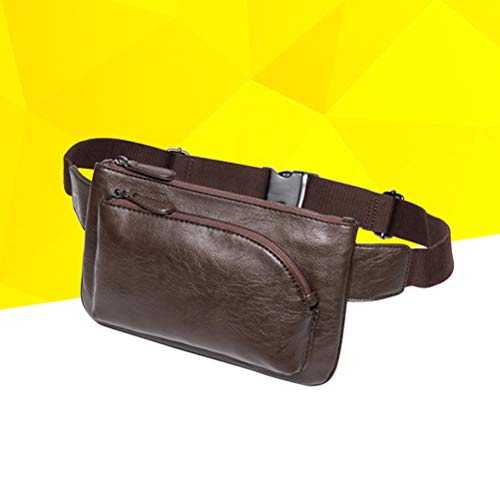 Pochete masculina de couro PU casual para treino esportivo pochete para viagem, escalada acampamento