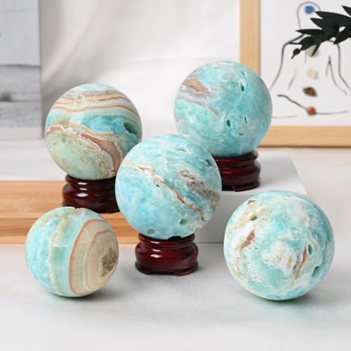 Boule de cristal d'hémimorphite bleue 55-60mm pour la divination