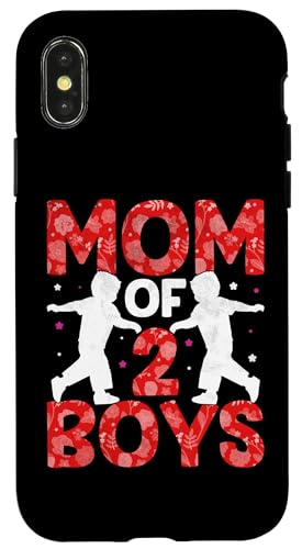 Mom Of 2 Boys Mother's Day Women Mom Of Two Boys �X�}�z�P�[�X iPhone X/XS �p