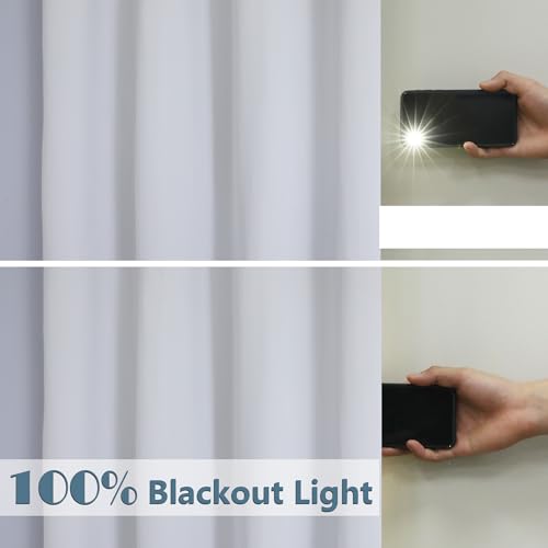 Chyhomenyc 100% Light Blackout Curtain Liners with 13 Rings, Window Curtain Liner for 54 Inch Curtains, Each 36" Wx50 L, 2 Liners Per Set with 13 Pieces Rings by Chyhomenyc - Used condition - Image 6