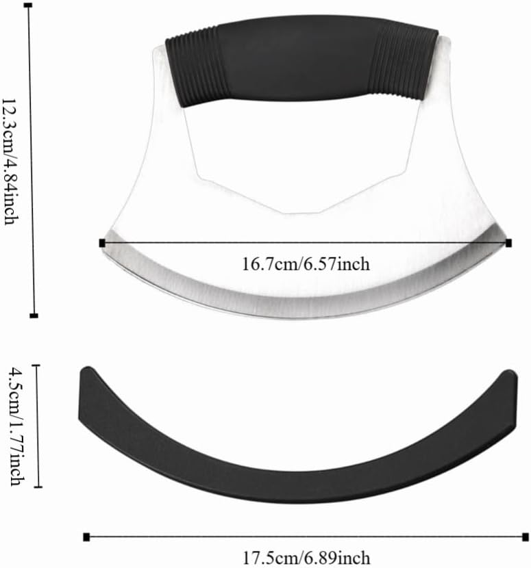 Steel Pizza Cutter with Safety Cover – Rocker Blades Design for Effortless Slicing, Ergonomic Anti-Slip Handle for Pizza, Cheese, and Vegetables
