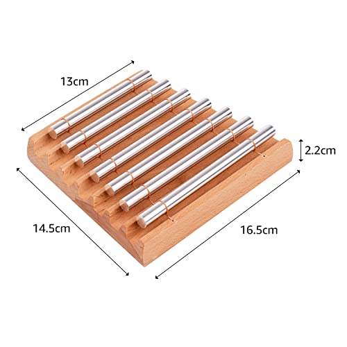 JIEBA Sinos de madeira em 1 tom com martelo para percussão para oração, ioga, meditação musical, cam
