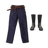 1/6 Pantalon en jean classique pour homme avec ceinture et chaussures de démarrage Accessoires de vêtements.