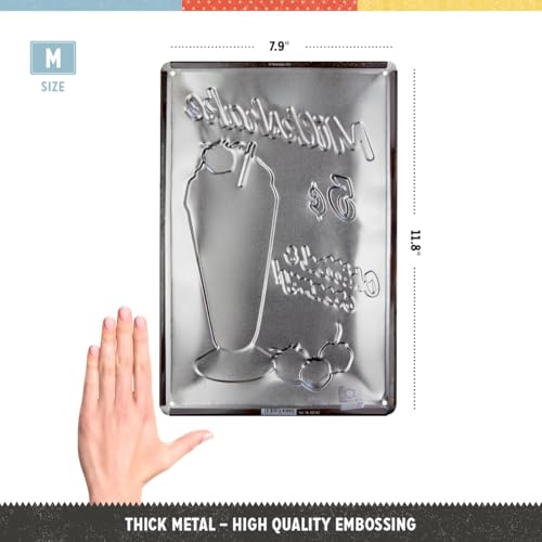 Nostalgic-Art Retro tin sign, 7.9\" x 11.8\", Milkshake – Gift idea for diner fans, made of metal, vintage design - Thumbnail 2
