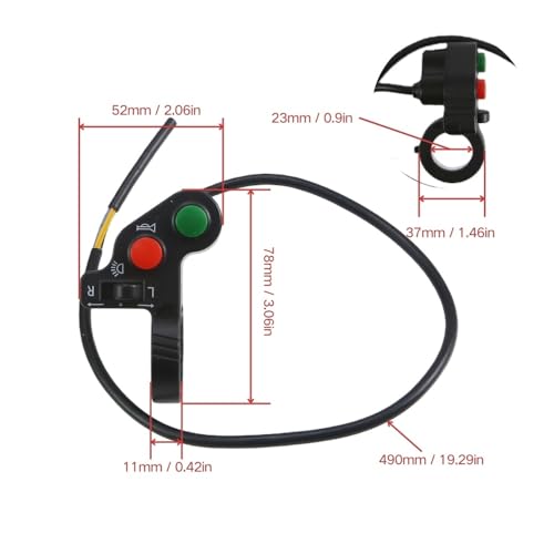 Commande de clignotants moto et bouton marche/arrêt étanche