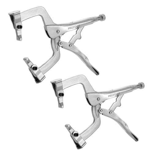 Image of MAXPOWER 11-Inch C Clamp Locking Pliers Set, Flexible Jaws Change with Pads or Regular Tips