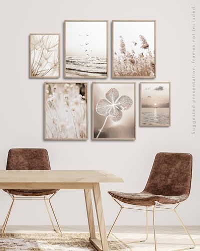 Hambient Tableau Decoration Murale Salon - SANS Cadre - Decoration Chambre - Tableaux, Posters et Arts Décoratifs - Deco Maison, Cuisine, Bureau (Pampa Herbes Beige, 4 x 30x40, 2 x 21x30 cm) – vue 4