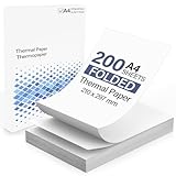 (200 Feuilles) Papier Thermique A4 Pliable, Papier Imprimante Thermique Recharge, Sans BPA, Séchage Rapide, Compatible Avec La Plupart des Imprimantes Thermiques A4 pour Fichiers, Photos, Notes