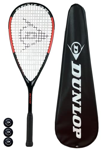  Dunlop Raquette de Squash Nanomax Lite + 3 Balls