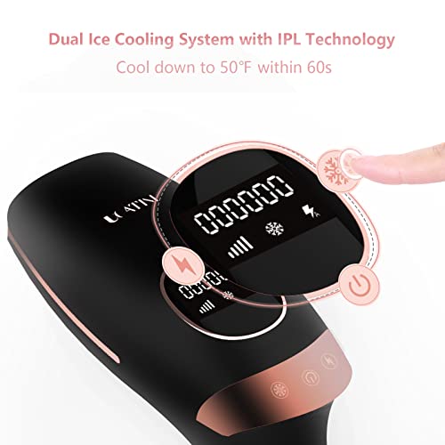 Ucatini Fda Cleared At-Home Laser Hair Removal For Women Permanent, Ice Cooling Ipl Hair Removal With Touch-Sensitive Button, 0.9S/Flash Auto Slide Mode, Unlimited Flashes, Up To 16 Joules Of 5-Level Strength, Black #TOP3