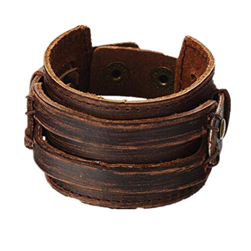 22. Brown Leather Men’s Cuff Bracelet