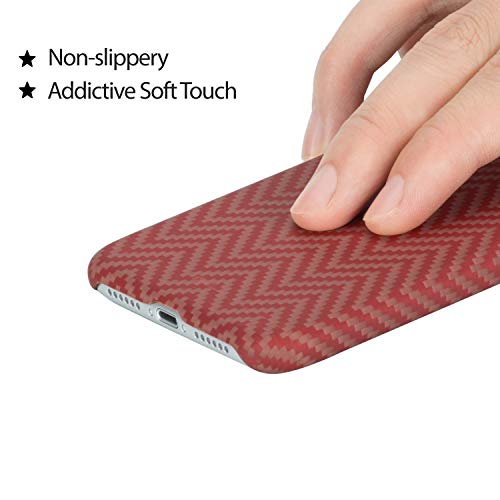 Pitaka Magnetic Casefor Iphone Xr 6.1", Magez Case Aramid Fiber [Real Aero Crafts Material] Phone Case,Minimalist Strongest Durable Snugly Fit Snap-On Case - Red/Orange #TOP4