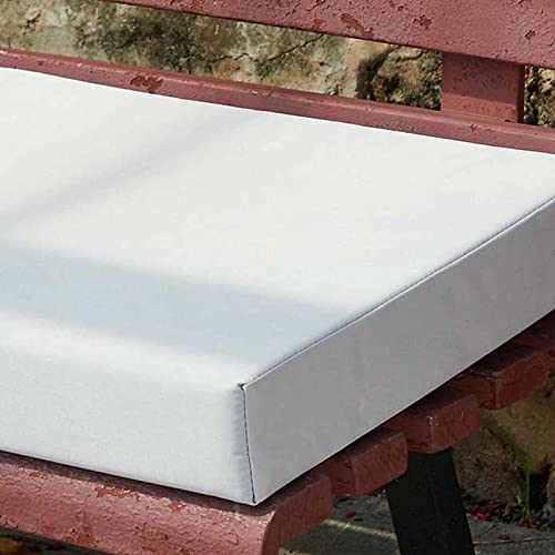 AMAZOM Cojín de Banco de jardín Impermeable 2/3 plazas, Cojines de Asiento de Silla de Banco Largo para Columpio, Muebles de Exterior para Patio,Blanco,150X50X5CM Cover