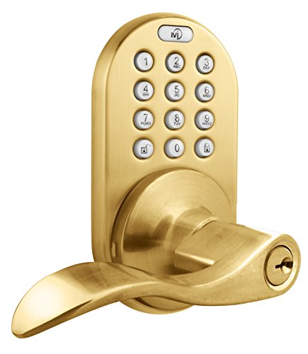 MiLocks Keypad Lever Handle, Polished Brass MiLocks Keypad Lever Handle, Polished Brass