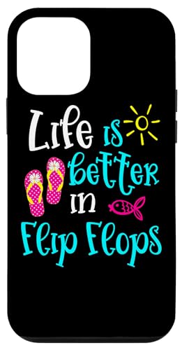 Life Is Better In Flip Flops �L���[�g�ȏ����p�r�[�`�o�P�[�V�����O���[�v �X�}�z�P�[�X iPhone 12 mini �p