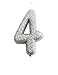 Produktbild Age 4 Glitter Numeral Moulded Pick Candle Silver