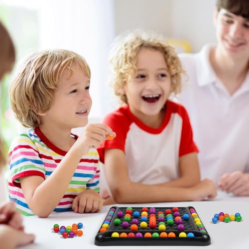 OSDUE Tablero de Ajedrez Intelectual, 80 Piezas Rainbow Ball Elimination Juego de Mesa Doble Duelo, Juegos de Mesa Familiares de Estrategia Juguete Educativo para Familia y Fiestas Varios Jugadores - imagen 6