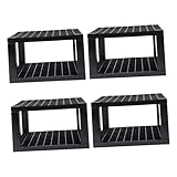 NUOBESTY 4stücke Stiftehalter Schwarz aus Kunststoff Stifteorganizer mit Fächern für Schreibtisch Farbbehälter und Pinselhalter zur Aufbewahrung von Schreibwaren und Künstlerutensilien