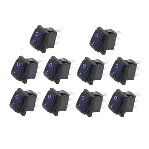 Interruptor KCD1 de 12V a 220V azul con corte de energía bipolar seguro