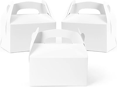 VGOODALL 35PCS White Color Treat Gift Paper Cardboard Favor box Candy Cake Box Gable Boxes for Birthday Party Wedding Gift...