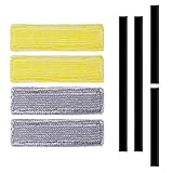 Ersatzteile für Kärcher Fenstersauger, 4 Stück Ersatz-Reinigungstuch-Pads Und 4 Gummilippe Abzieher,für Kärcher Fenstersauger WV2, WV7, WV5,Ersatz-Reinigungstuch-Pads, Ersatzlippen