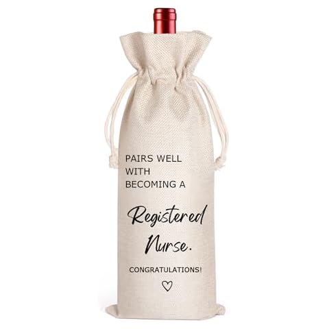 LANBAIHE Registered Nurse Wine Bag, Nurse Gift, Nursing School Gift, Gift for Registered Nurse, RN Graduation, Nurse Week Gift Cover