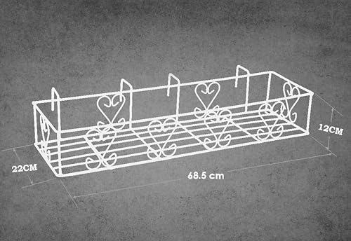 Image of IRON LANDS Railings Pot Stand, Hanging pot stands for plants in balcony Railing Gamla for Decoration Items Indoor Outdoor Stand for Home Living Room Garden Decor (Pack of 1 - White)