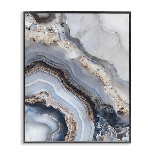 Geode Gemstone Abstract Layers, 24 x 30 Inch Framed Giclée Print