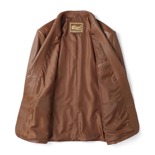 REED EST. 1950 Men’s Genuine Leather Blazer Coat – Classic Sport Jacket with Roomy Shoulder Relaxed Fit4