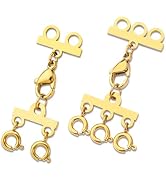 4 Pièces Fermoir Collier Multirangs - Connecteurs Séparateur 2/3 Brins Doré Argenté