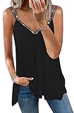 Hochwertiges Material: 92 % Polyester, 8 % Elasthan. Dieses Camisole-Oberteil mit Strasssteinen besteht aus atmungsaktivem und knitterfreiem Stoff, weicher und elastischer Stoff ist hautfreundlich, sehr bequem und atmungsaktiv.