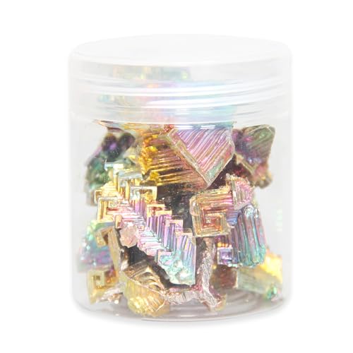 Image of Chudeng 200g Natural Bismuth Bulk, 99.99% Pure Rainbow Bismuth Metal Crystal, Mineral Specimen, Bismuth Gemstone for Gift