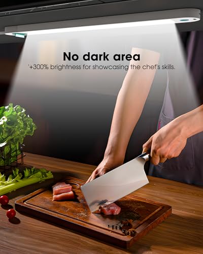 Image of ASOKO Under Counter Lights for Kitchen, Motion Sensor Lights Plug in, Hand Wave Activated Under Cabinet Light with Retractable Cable, 6000K White Dimmable Wired Closet Lights 2 Sets