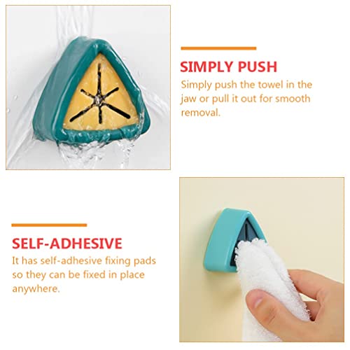 Image of Kitchen Towel Plug Hooks Holder Wall Mounted Punch Free Opening Dish Racks Rag Rack Hooks, Self Adhesive Hook, Round Mount Hook Tea for Bathroom, and Home, Wall, Cabinet, Garage
