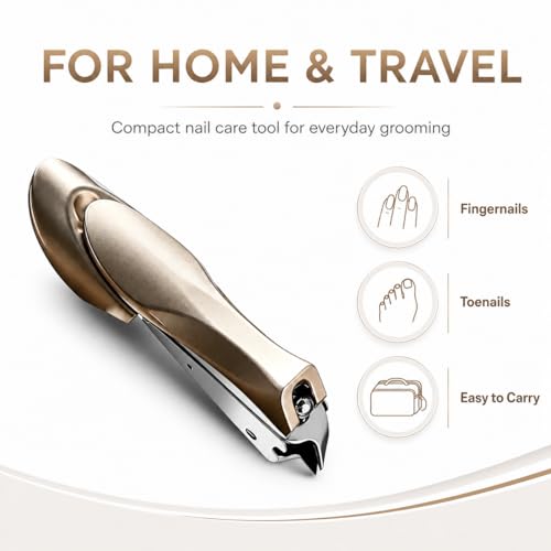 Image of Slant Edge Nail Clippers for Men Women, Precision Stainless Steel Nail Cutter for Ingrown and Thick Nails, Professional Toenail Clipper with Ergonomic Handle