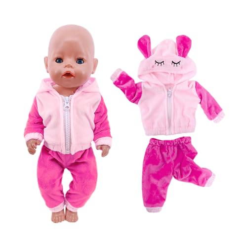 1 juego de ropa para muñecas infantiles, camisón para muñecas de peluche, linda ropa para muñecas de conejo con capucha, accesorios para muñecas de 35 a 45 cm, vestido de juguete intercambiable,
