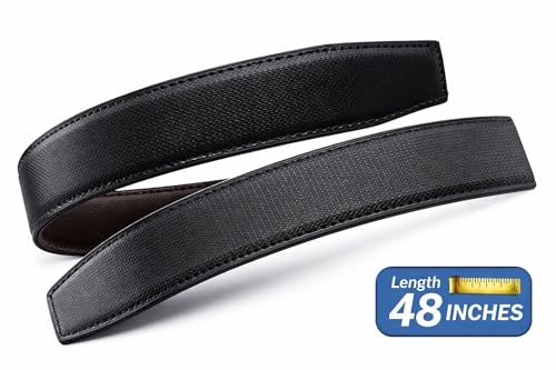 Image of Belt for Men without Buckle PU Leather Reversible Brown Strap with No Buckle Combo Pack of 2
