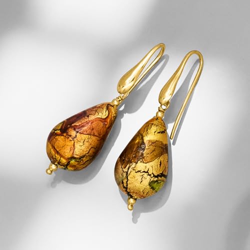 Ross-Simons Italian Multicolored Murano Glass Drop Earrings in 18kt Gold Over Sterling3